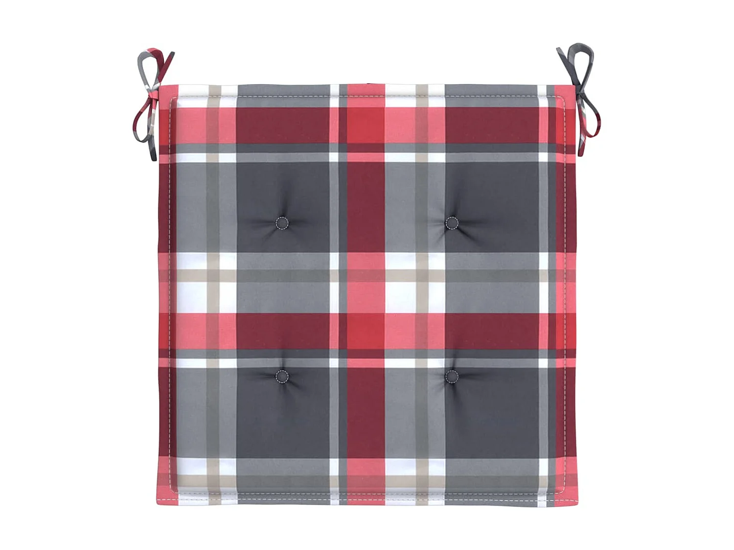 Coussins de chaise de jardin 6 pcs carreaux rouges 40x40x3 cm OFR64868