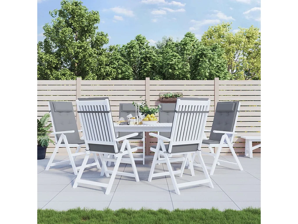 Coussins de chaise à dossier haut Lot de 6 gris tissu oxford OFR58938