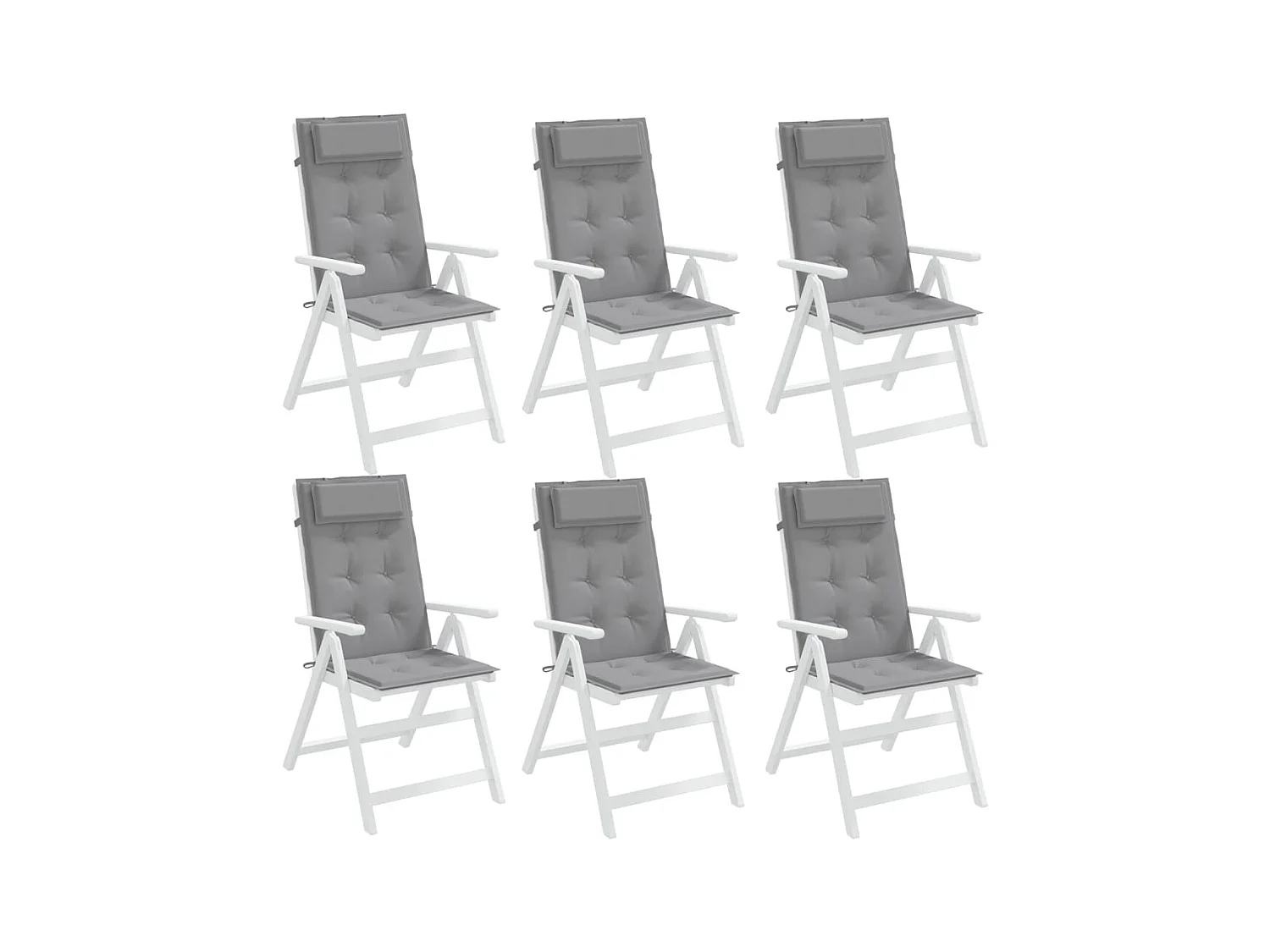 Stoelkussens 6 st hoge rug oxford stof grijs NL229372