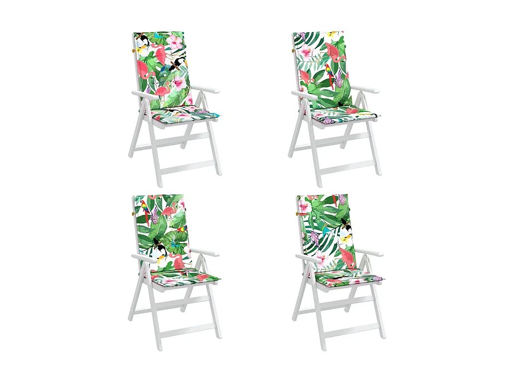 Cojines para sillas con respaldo alto 4 uds tela multicolor ES377155