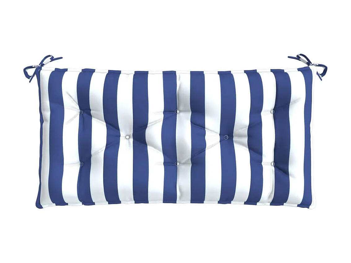 Coussins de banc de jardin Lot de 2 rayures bleues et blanches OFR27041