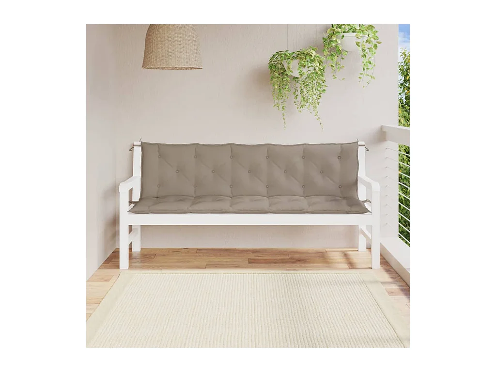 Coussins de banc de jardin 2 pcs taupe 180x50x7 cm tissu Oxford OFR39346