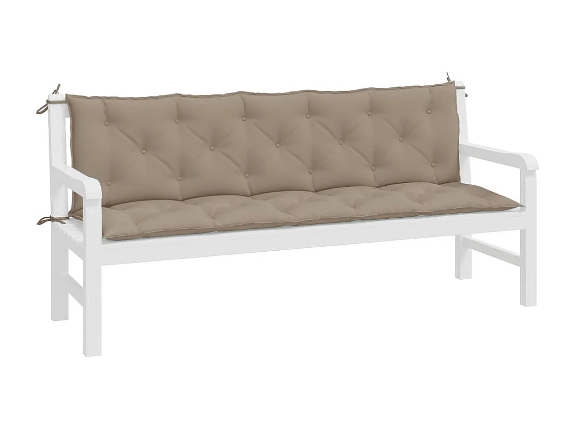 Coussins de banc de jardin 2 pcs taupe 180x50x7 cm tissu Oxford OFR39346