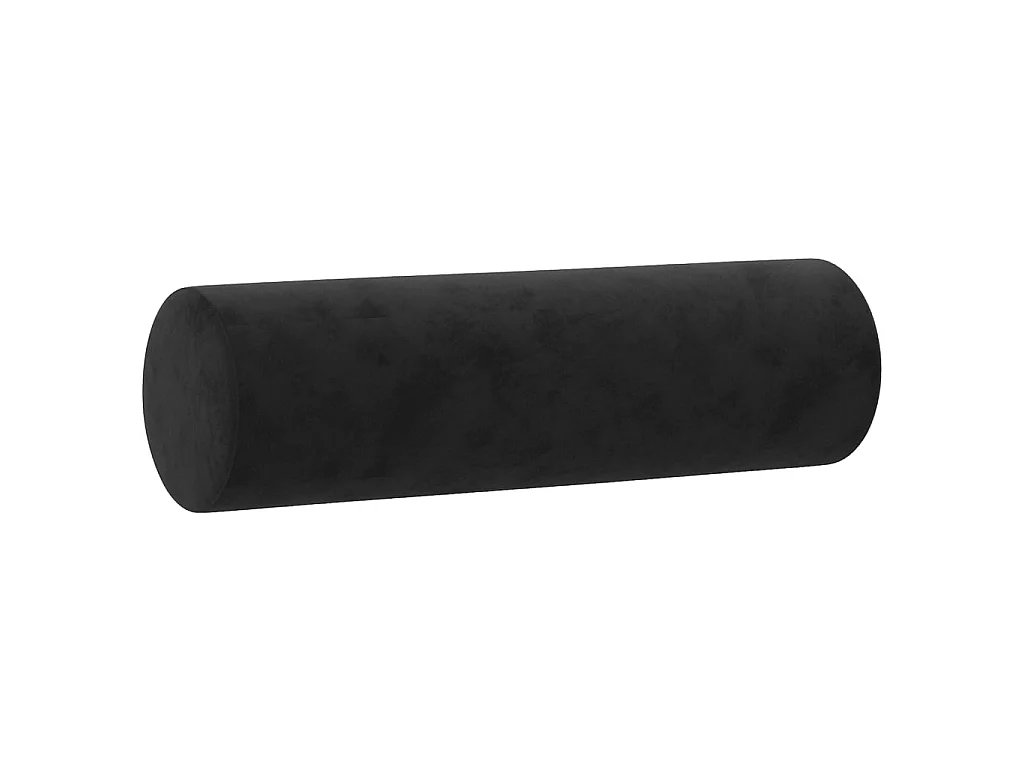 Coussins décoratifs 2 pcs Noir Ø15x50 cm Velours OFR76278