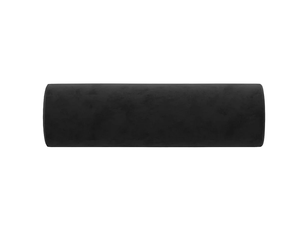 Coussins décoratifs 2 pcs Noir Ø15x50 cm Velours OFR76278