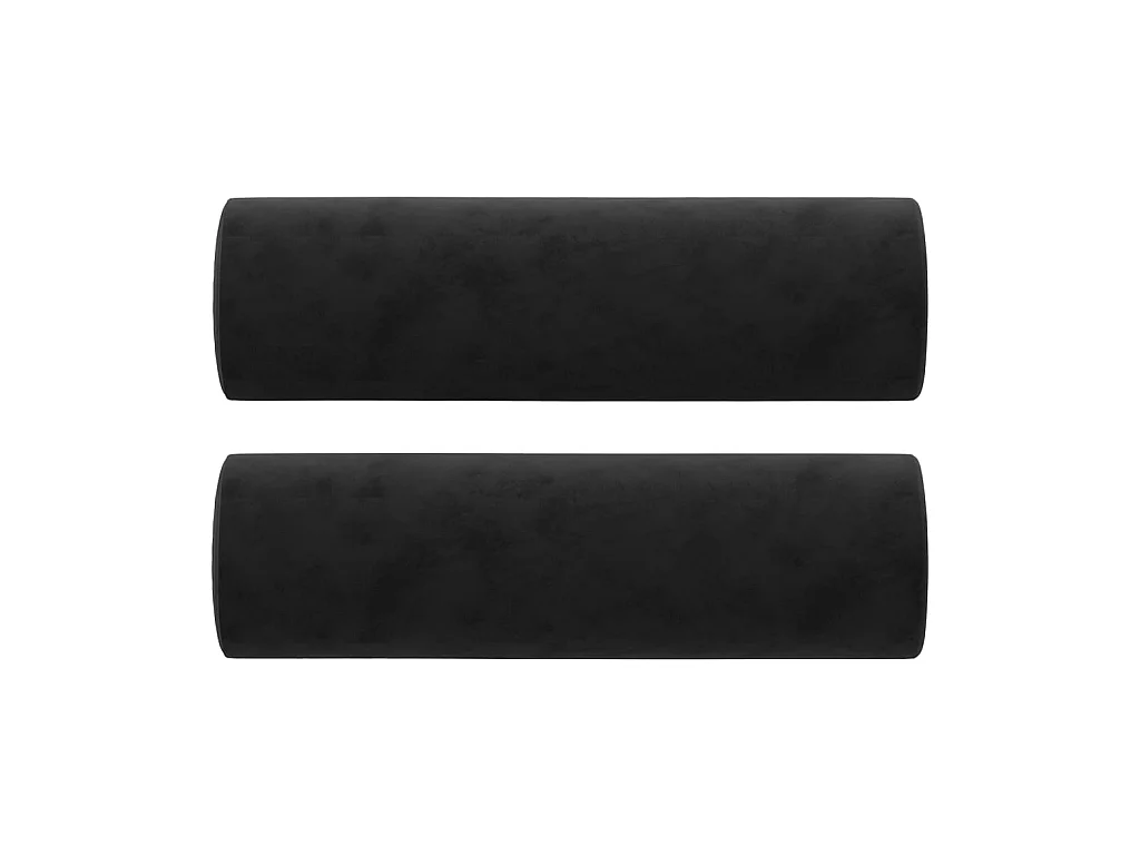 Coussins décoratifs 2 pcs Noir Ø15x50 cm Velours OFR76278