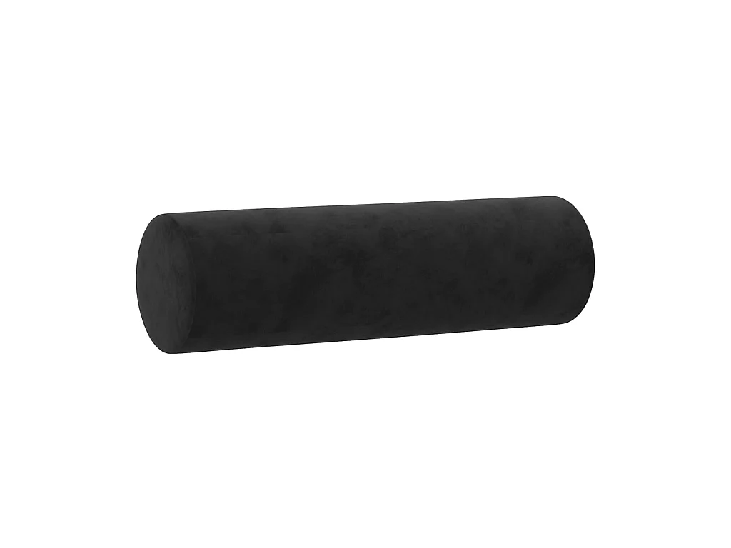 Coussins décoratifs 2 pcs Noir Ø15x50 cm Velours OFR76278