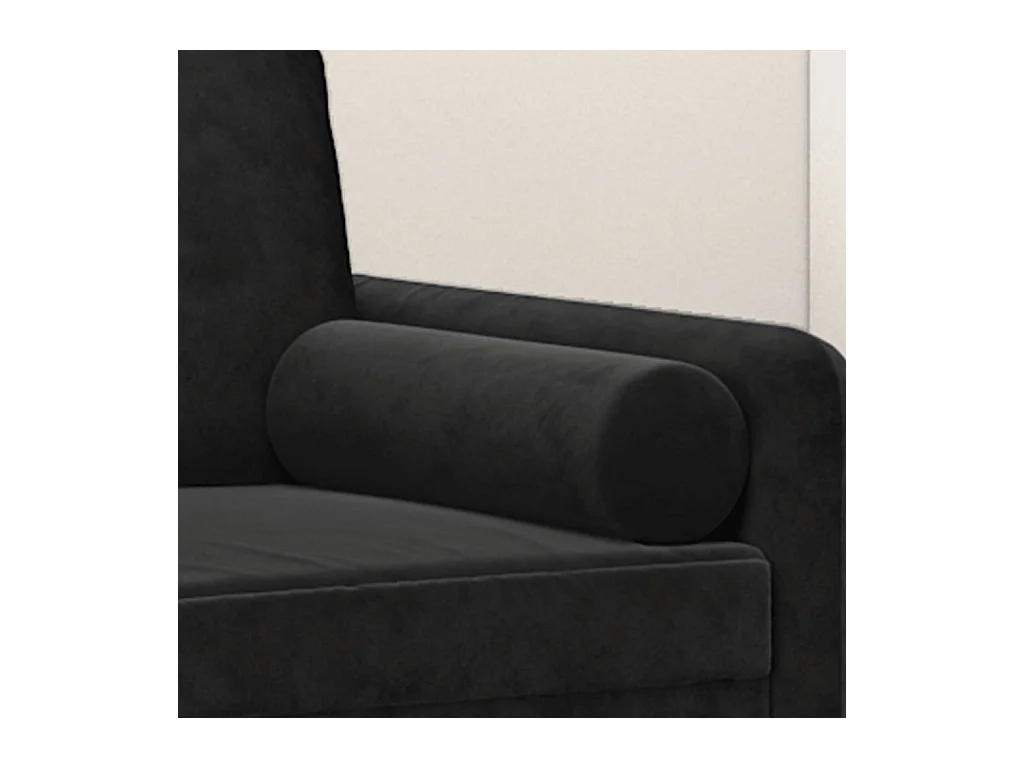 Coussins décoratifs 2 pcs Noir Ø15x50 cm Velours OFR76278