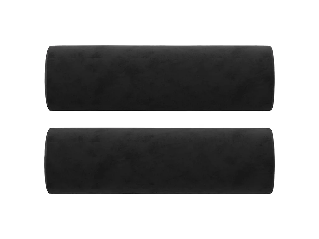 Almofadas decorativas 2 pcs Ø15x50 cm veludo preto PT884792