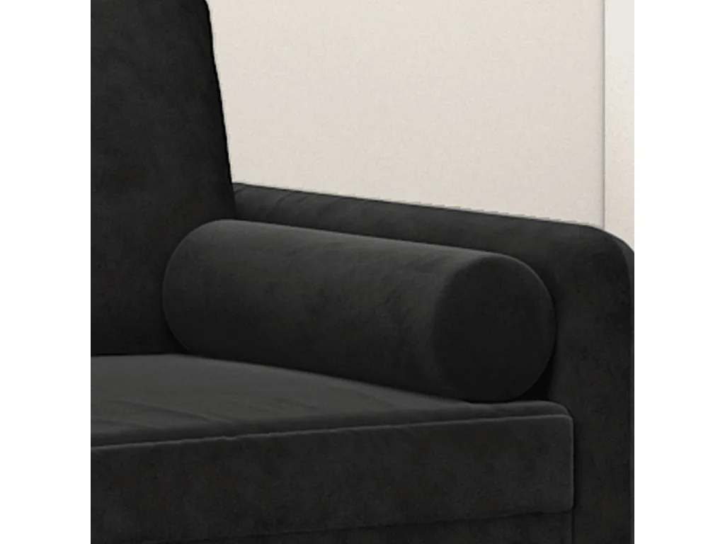 Almofadas decorativas 2 pcs Ø15x50 cm veludo preto PT884792