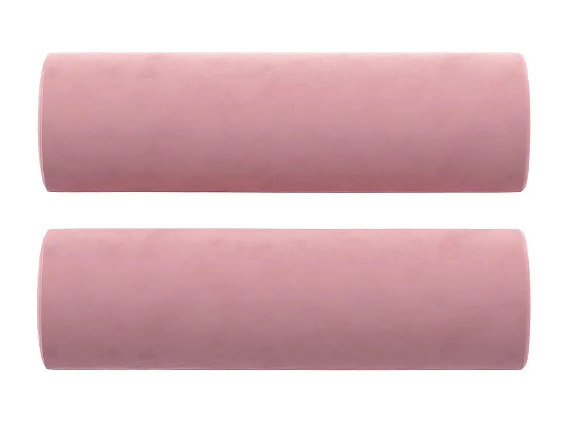 Coussins décoratifs 2 pcs Rose Ø15x50 cm Velours OFR48636