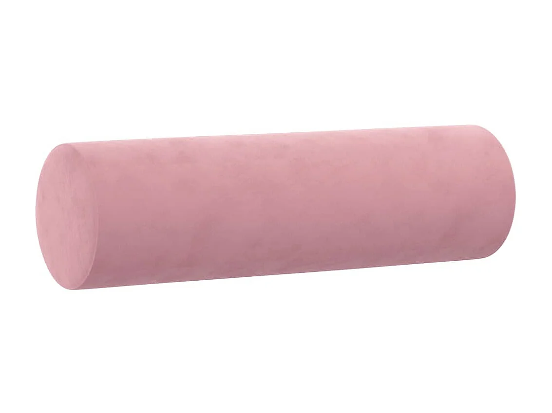 Coussins décoratifs 2 pcs Rose Ø15x50 cm Velours OFR48636
