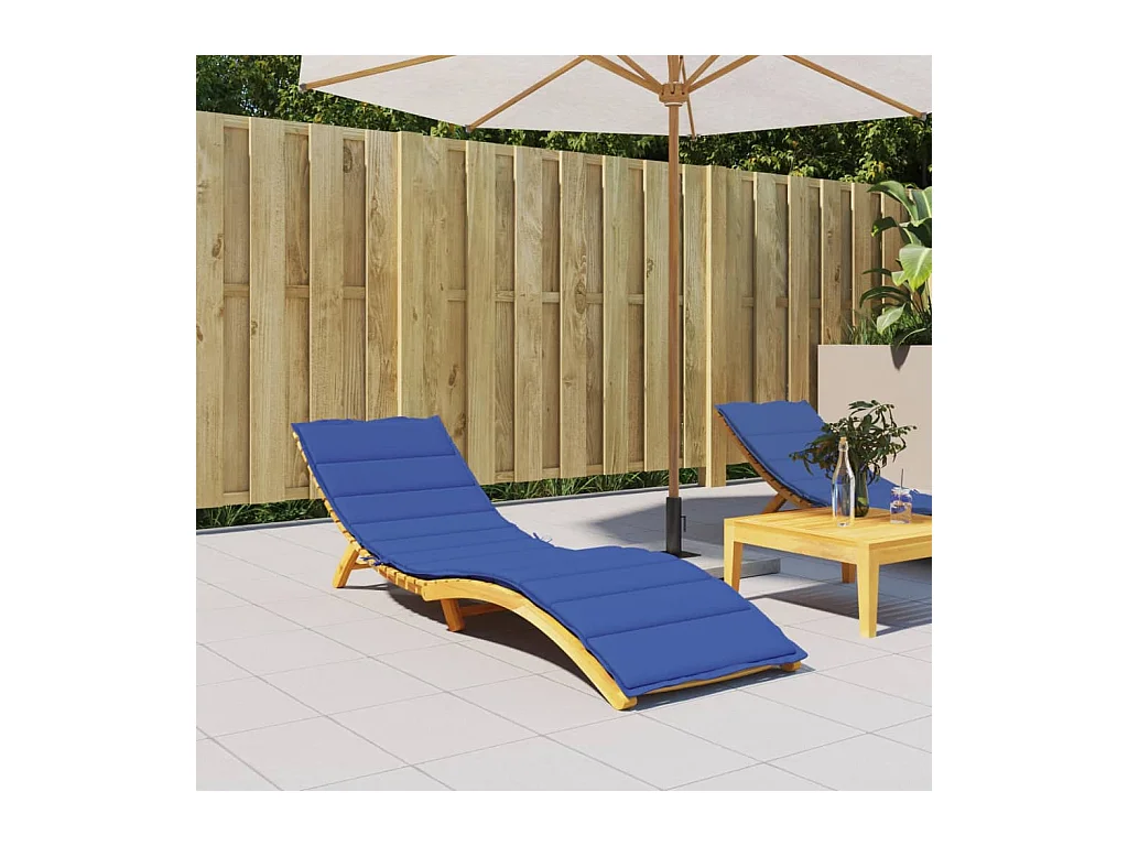 Coussin de chaise longue bleu royal 200x50x3 cm tissu oxford OFR97300