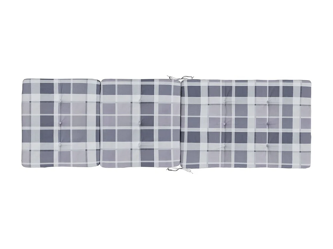Coussins de chaise longue Lot de 2 gris motif à carreaux OFR74386