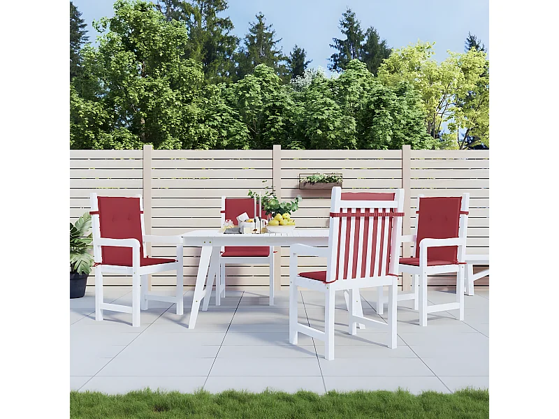 Almofadões lombares cadeiras jardim 4pcs oxford vermelho tinto PT532317