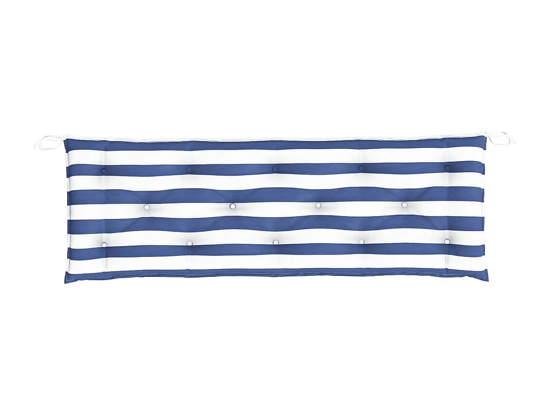 Cojín banco jardín tela Oxford a rayas azul y blanco 150x50x7cm ES460952