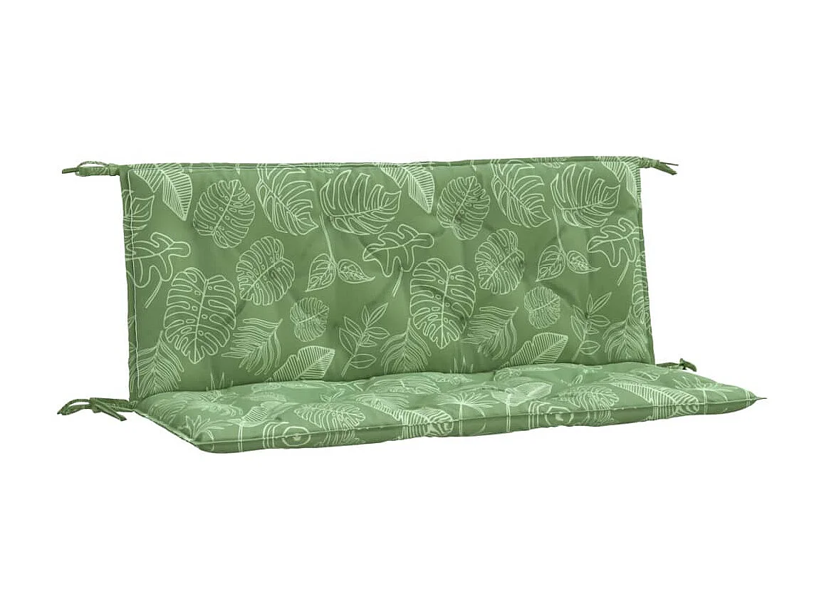 Tuinbankkussens 2 st bladpatroon 120x50x7 cm stof NL494361