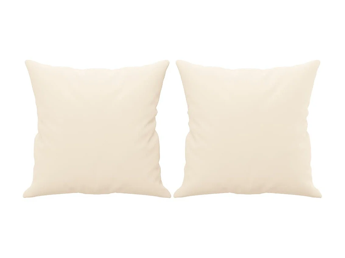 Coussins décoratifs 2 pcs Crème 40x40 cm Velours OFR79434