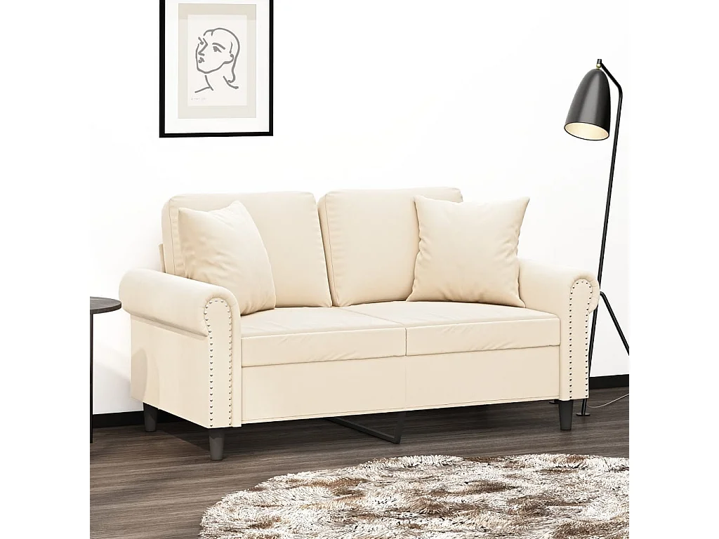 Cojines decorativos 2 uds terciopelo crema 40x40 cm ES403526