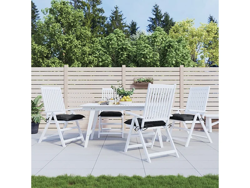 Cojines de silla de jardín 4 uds tela Oxford negro 50x50x7 cm ES778277