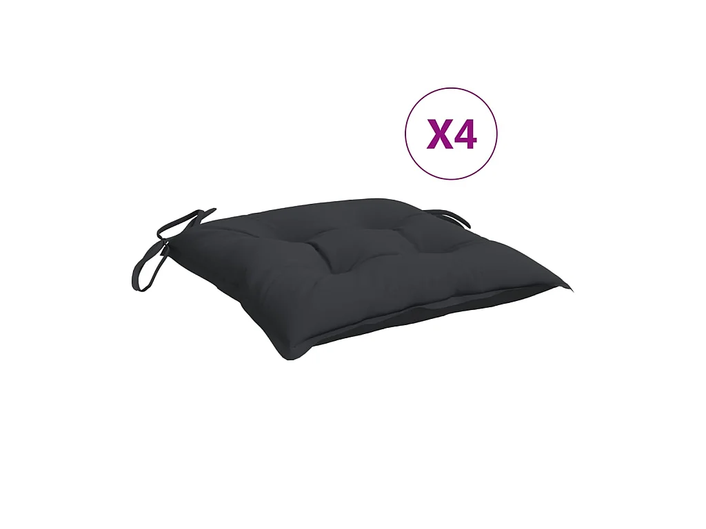 Coussins de chaise 4 pcs noir 50x50x7 cm tissu oxford OFR69508