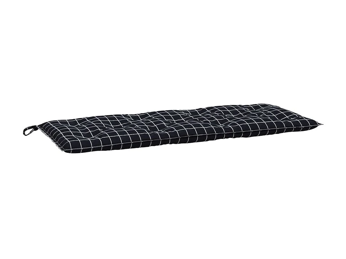 Coussins de banc de jardin Lot de 2 carreaux noir 120x50x7 cm OFR52345