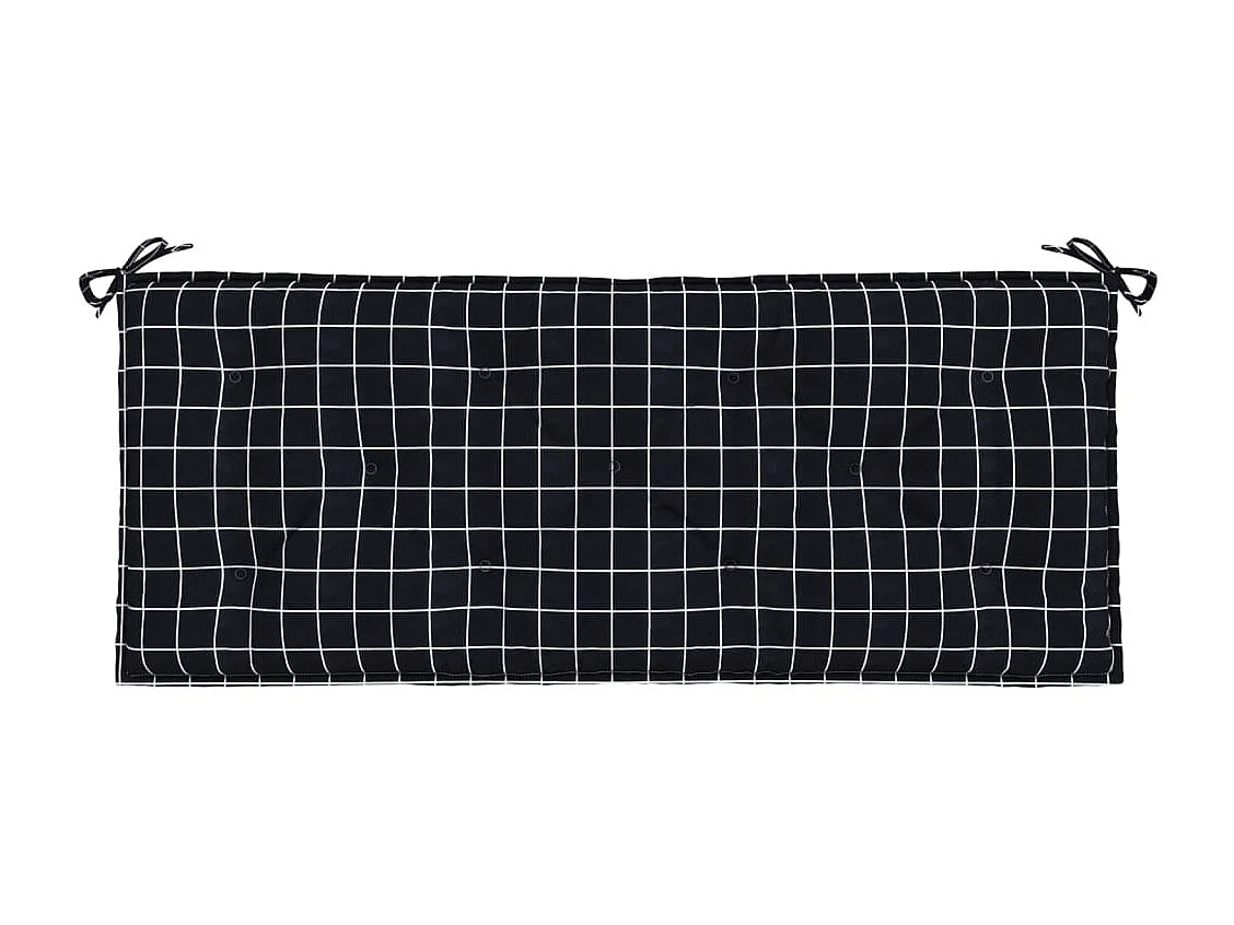 Coussins de banc de jardin Lot de 2 carreaux noir 120x50x7 cm OFR52345