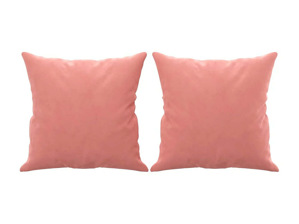 Coussins décoratifs 2 pcs Rose 40x40 cm Velours OFR38921