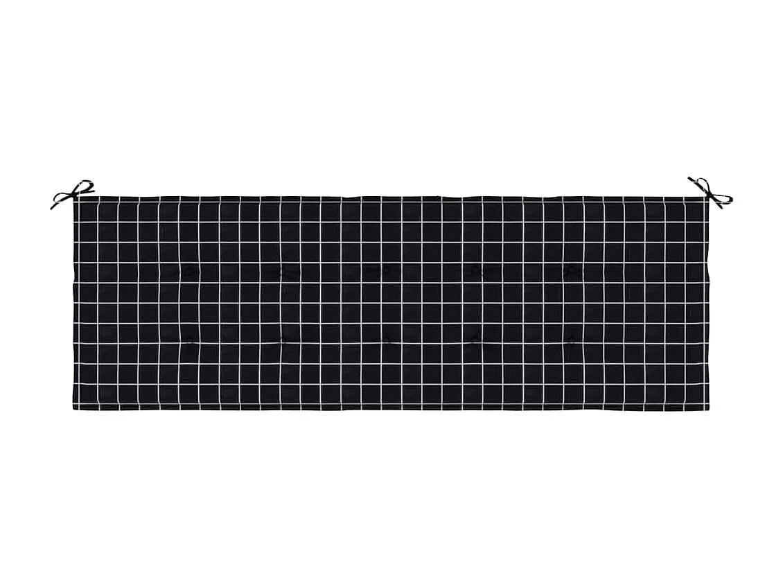 Coussin de banc de jardin carreaux noir 150x50x3cm tissu oxford OFR56838