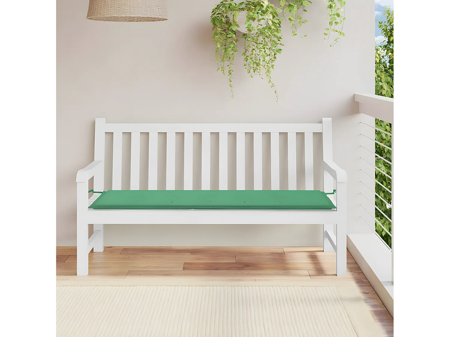 Coussin de banc de jardin vert 150x50x3 cm tissu oxford OFR10926