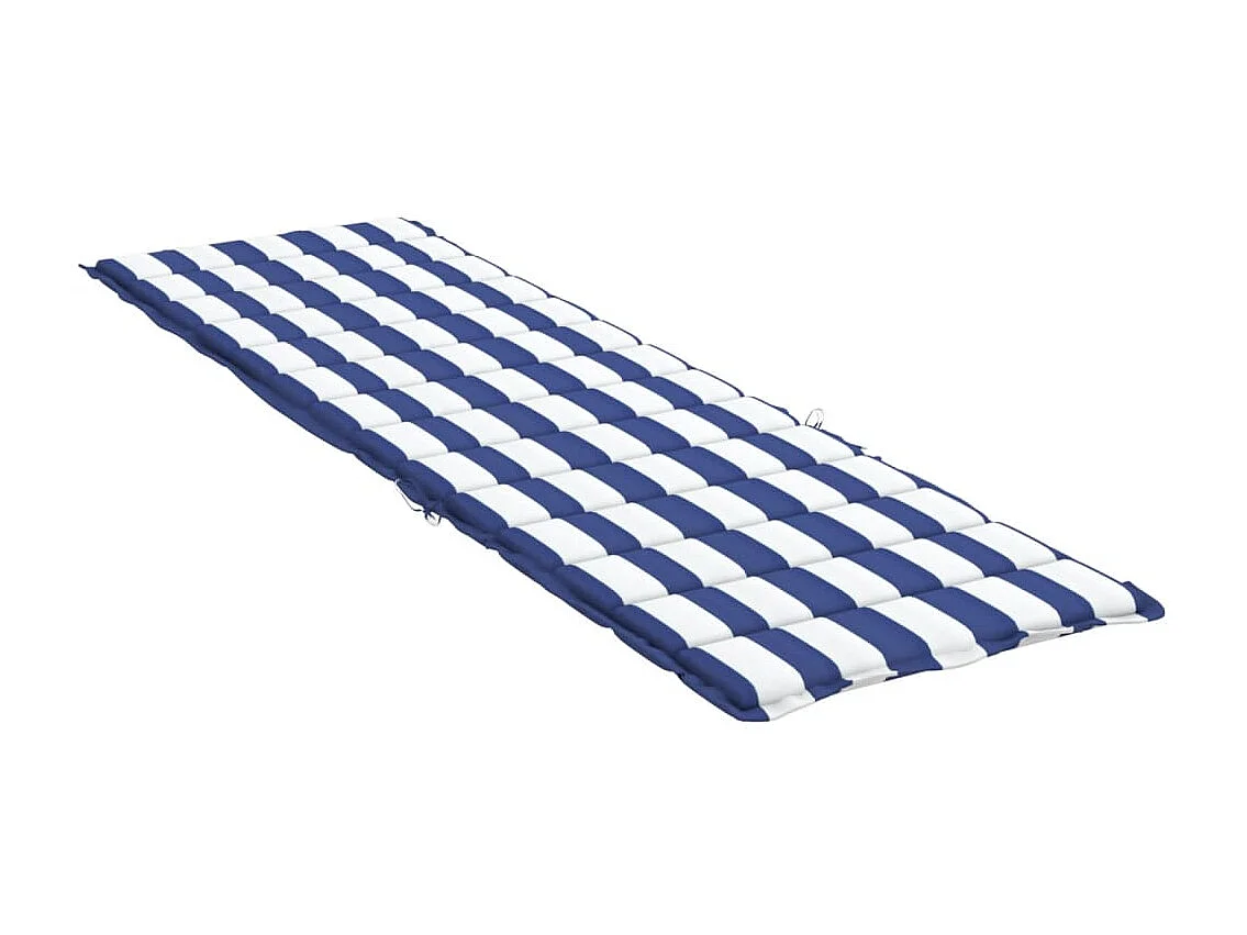 Coussin de chaise longue rayures bleues/blanches tissu oxford OFR58252
