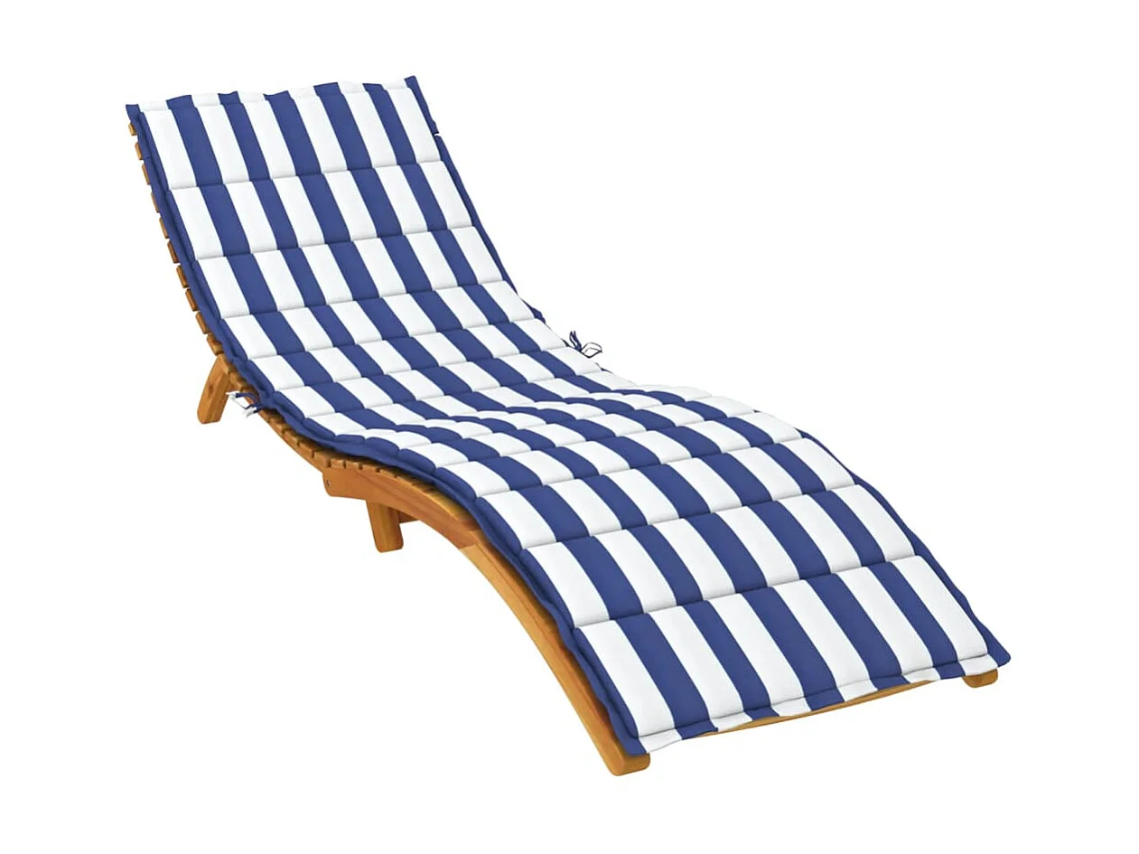 Coussin de chaise longue rayures bleues/blanches tissu oxford OFR58252