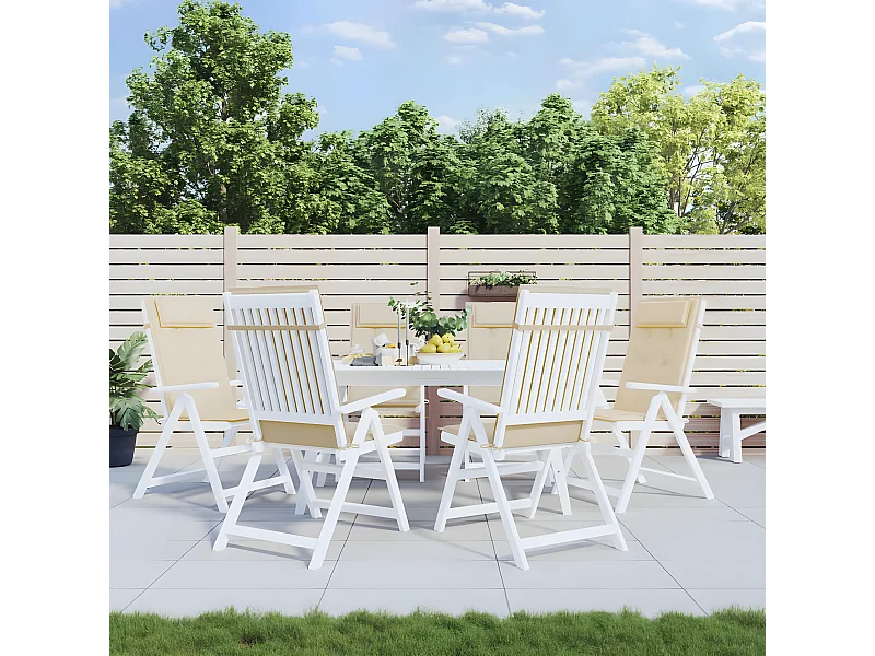 Coussins de chaise à dossier haut Lot de 6 beige tissu oxford OFR33035