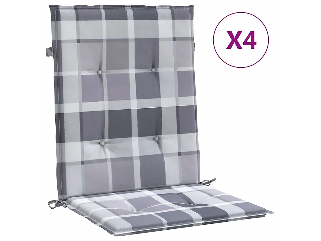 Coussins de chaise de jardin à dossier bas Lot de 4 OFR78802