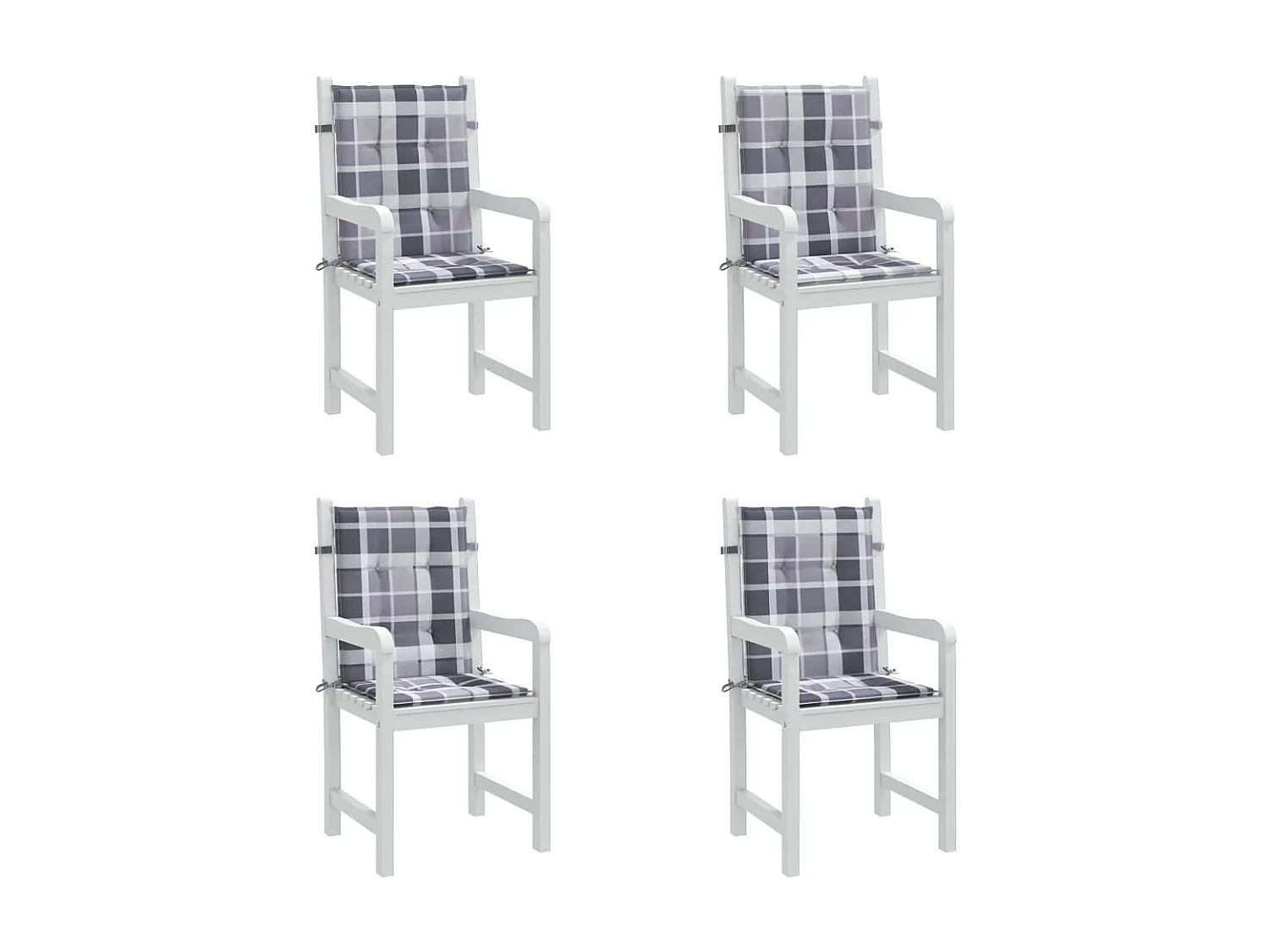 Coussins de chaise de jardin à dossier bas Lot de 4 OFR78802
