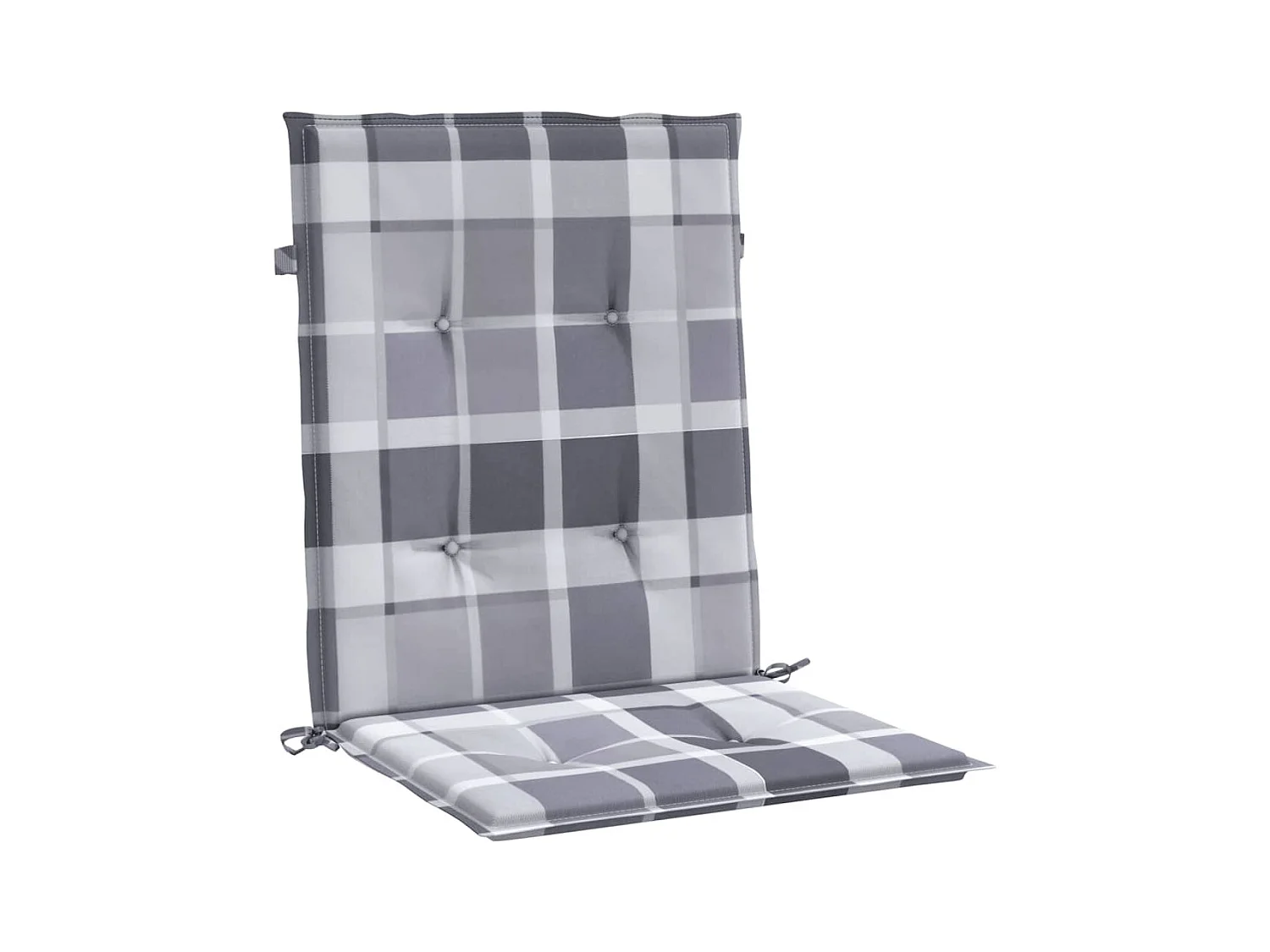 Tuinstoelkussens 4 st 100x50x3 cm oxford stof ruitpatroon grijs NL769930