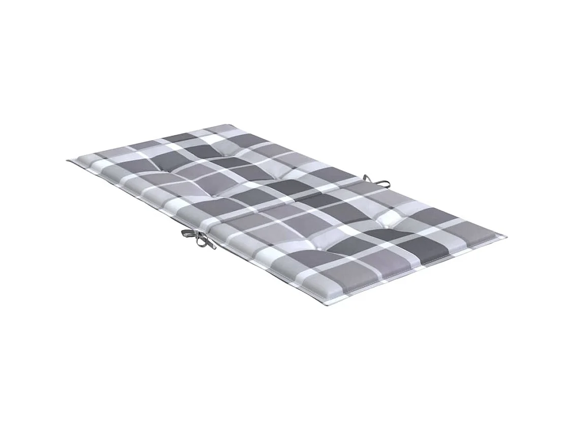 Tuinstoelkussens 4 st 100x50x3 cm oxford stof ruitpatroon grijs NL769930