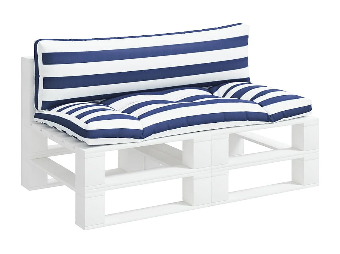 Coussins de palette 2 pcs rayures bleues/blanches tissu oxford OFR83552