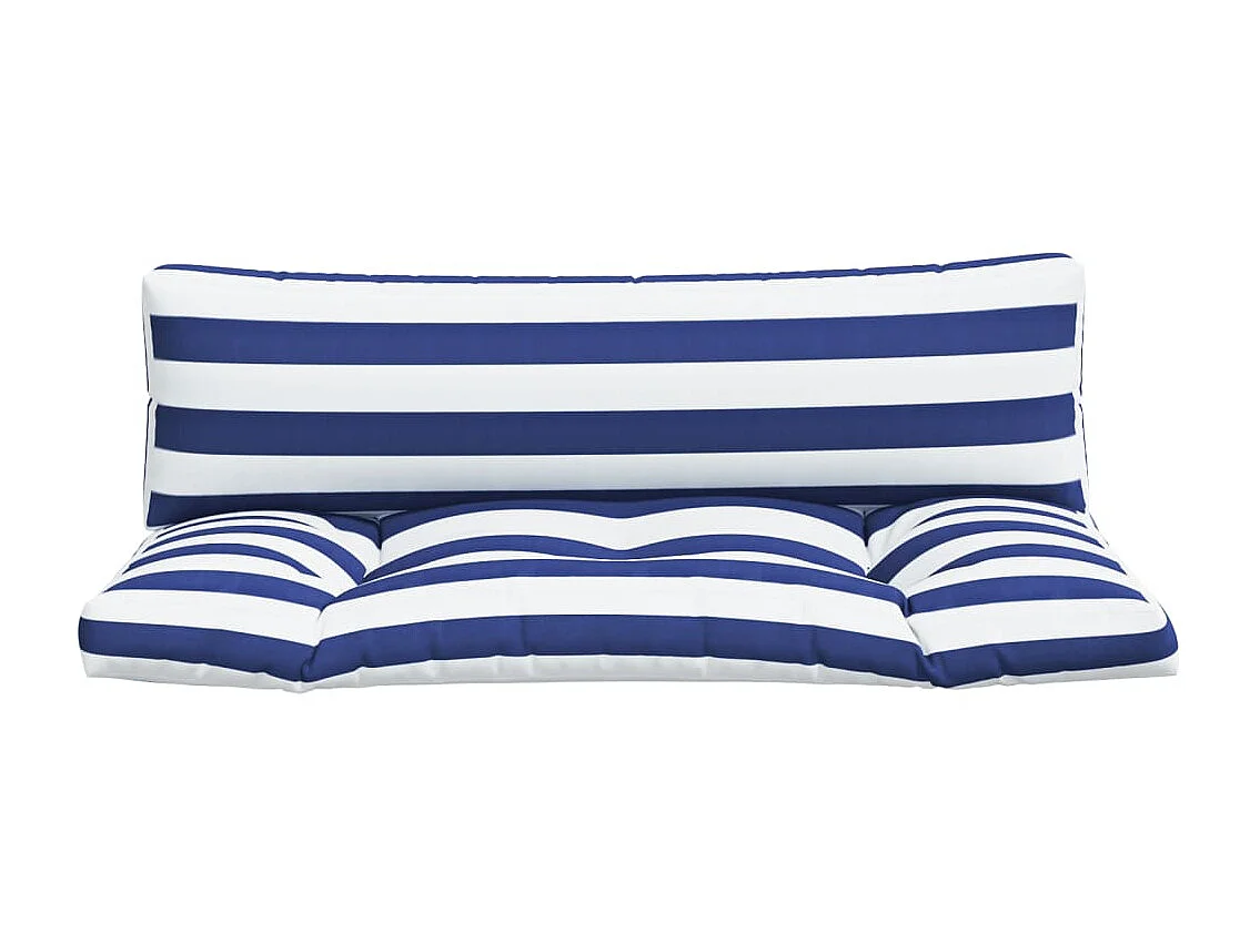 Coussins de palette 2 pcs rayures bleues/blanches tissu oxford OFR83552