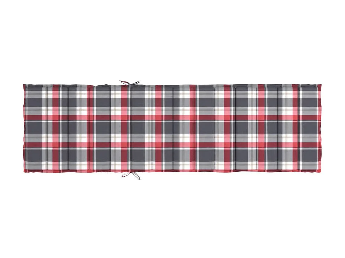 Ligbedkussen 200x60x3 cm oxford stof ruitpatroon rood NL738135