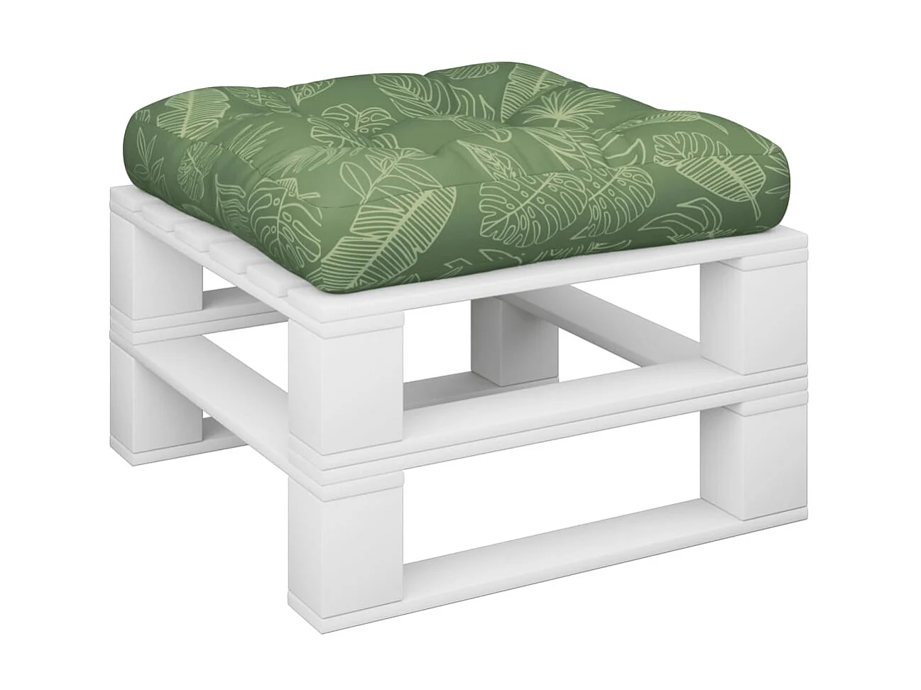 Coussin de palette à motif de feuilles 58x58x10 cm tissu oxford OFR54684