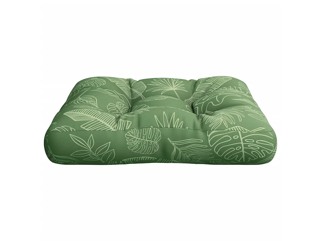Coussin de palette à motif de feuilles 58x58x10 cm tissu oxford OFR54684