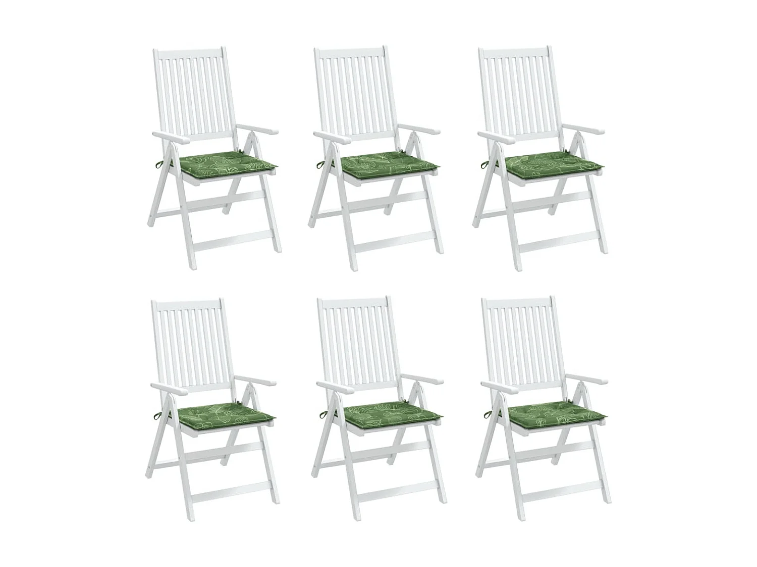 Coussins de chaise Lot de 6 motif de feuilles 50x50x3 cm tissu OFR22606