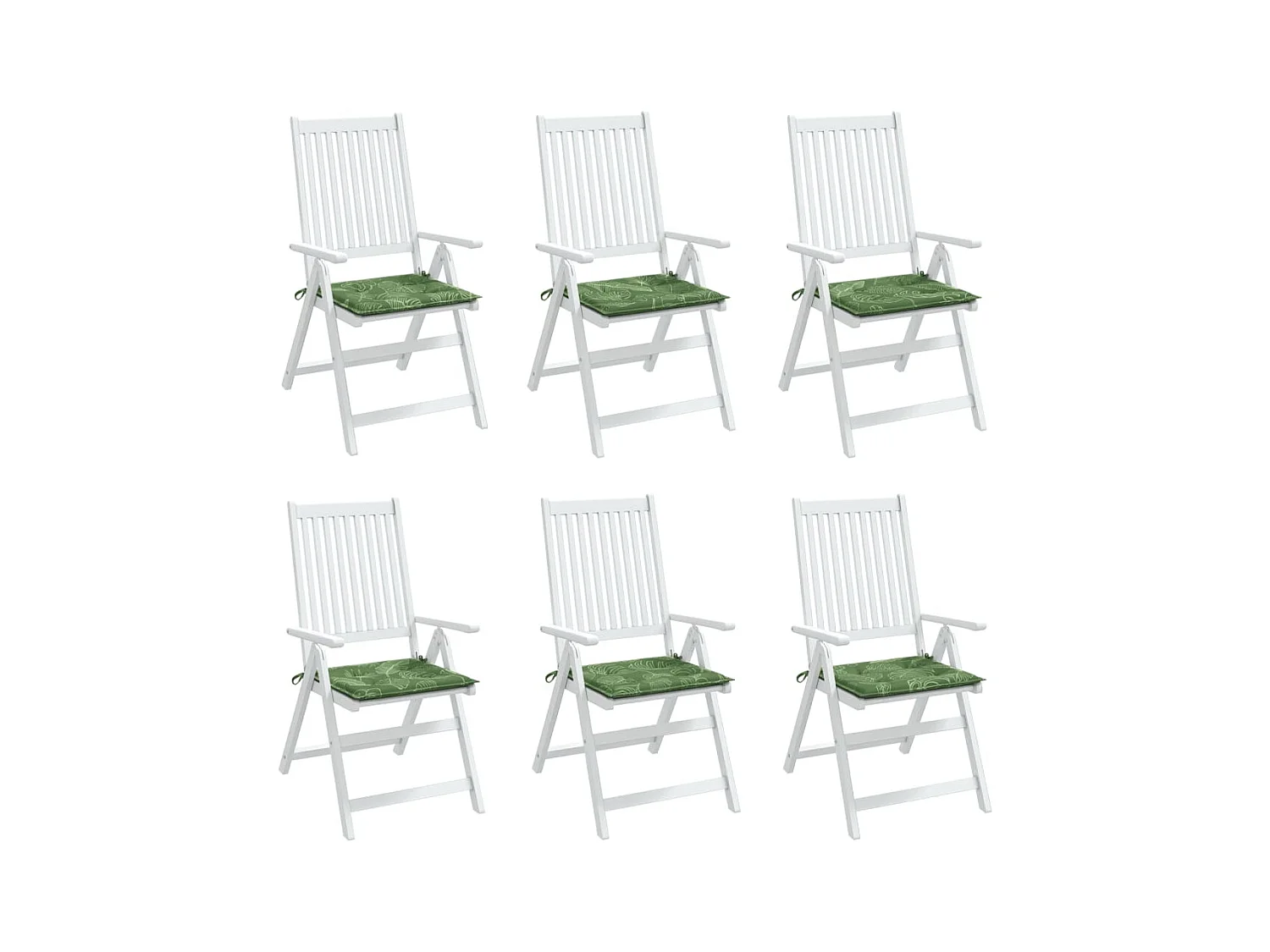 Stoelkussens 6 st bladpatroon 50x50x3 cm stof NL188434