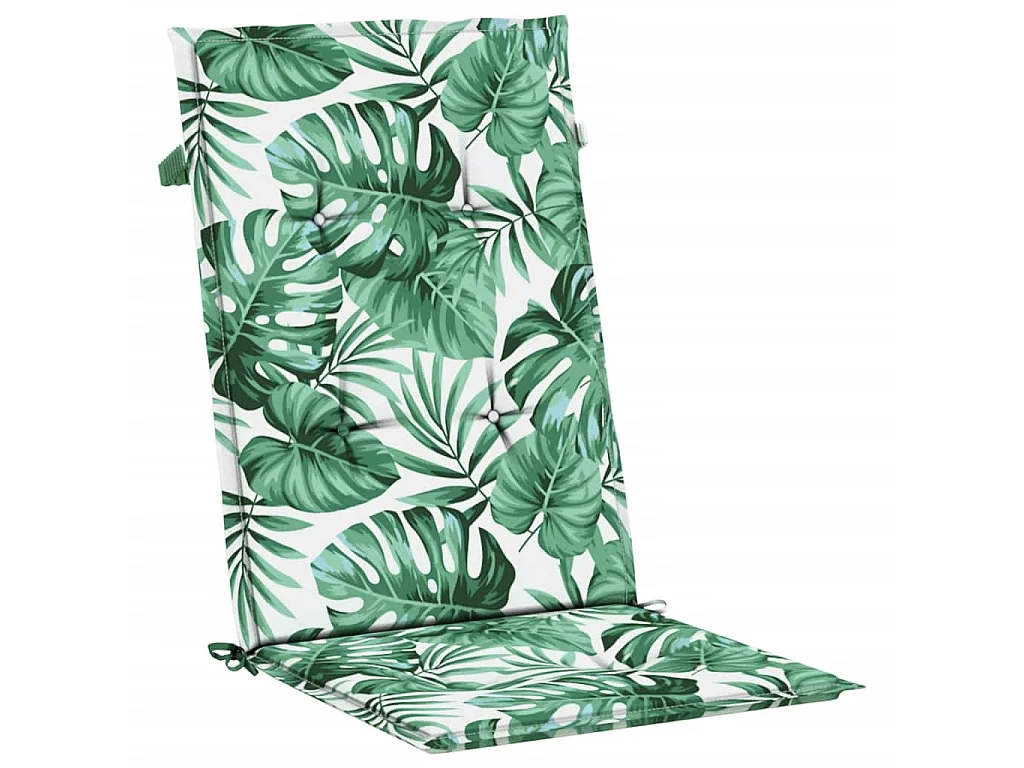 Coussins de chaise à dossier haut 6 pcs modèle de feuille tissu OFR17577