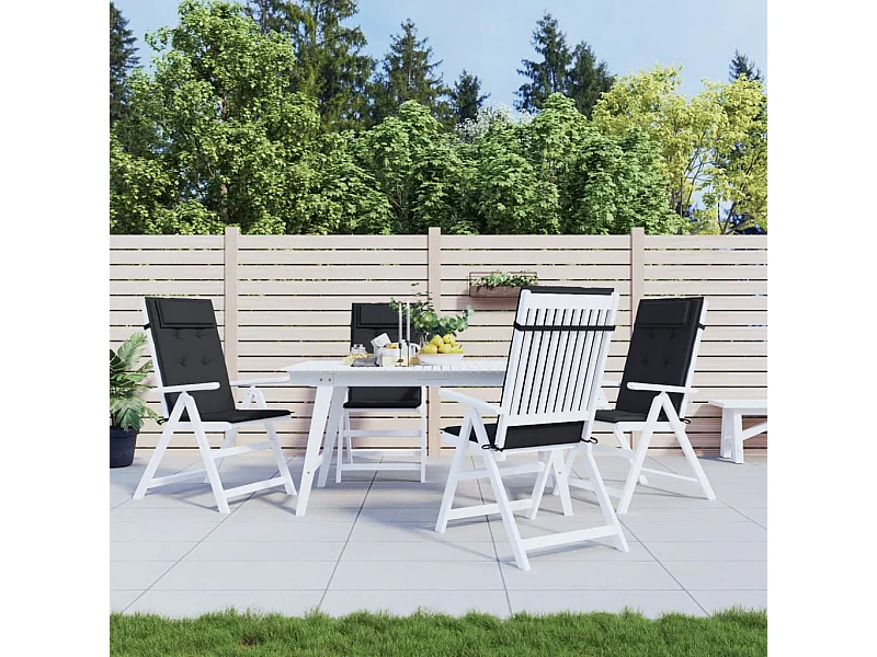 Coussins de chaise à dossier haut Lot de 4 noir tissu oxford OFR22305