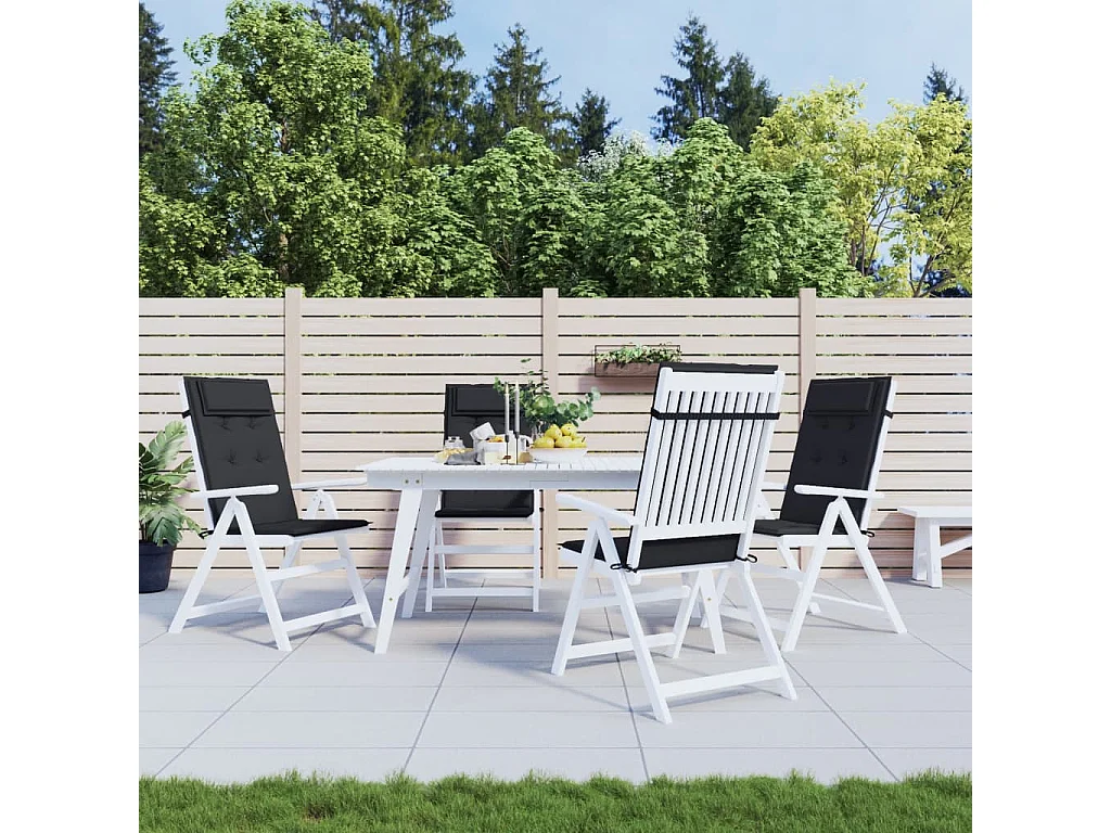 Coussins de chaise à dossier haut Lot de 4 noir tissu oxford OFR22305