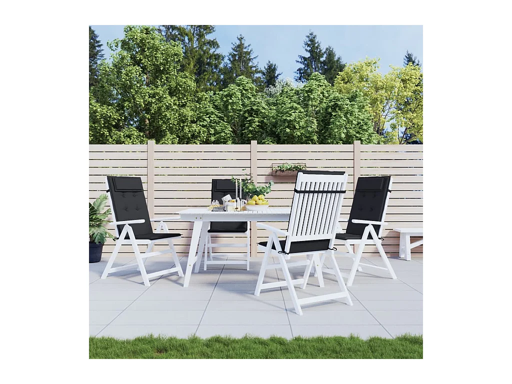 Coussins de chaise à dossier haut Lot de 4 noir tissu oxford OFR22305
