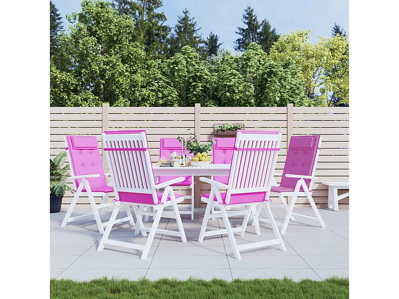 Coussins de chaise à dossier haut Lot de 6 rose tissu oxford OFR51732