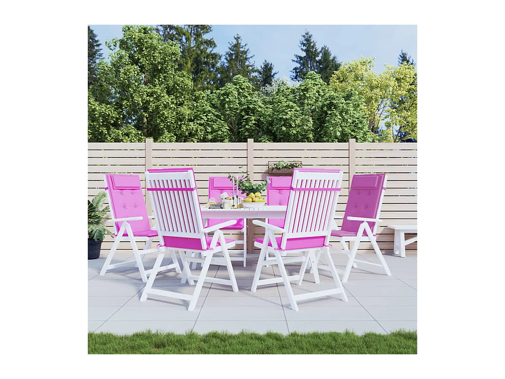 Coussins de chaise à dossier haut Lot de 6 rose tissu oxford OFR51732